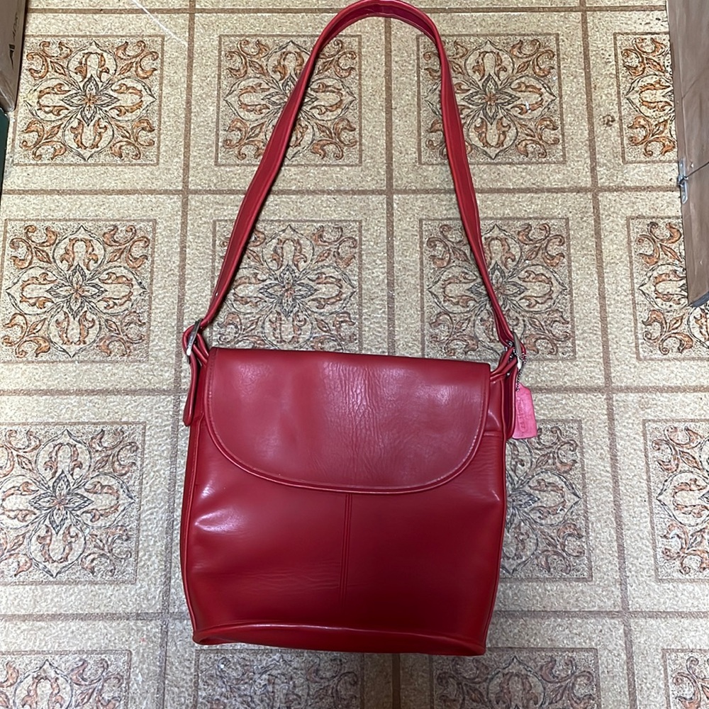 Good Condition  Made In USA Shoulder Bag Red Vintage Used